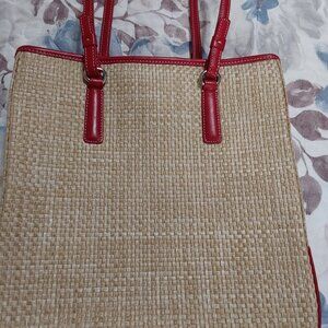 EUC  Vintage Coach Cabana Leather and Woven Shoulder Bag